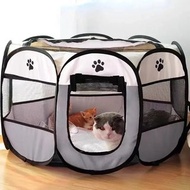 便攜式可折疊寵物帳篷犬舍八角形圍欄幼犬庇護所易於使用戶外簡易操作大型犬籠貓圍欄