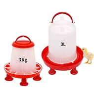 1 Pc 3 kg/3 L Bucket With Automatic Poultry Drinker Chicken Feeder Water Barrel Water Bucket Quail D