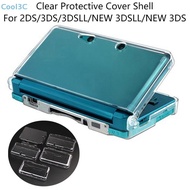 Cool3C Clear Split Shell Transparent Protective Cover Case Screen Film LCD Screen Protector For 2DS 