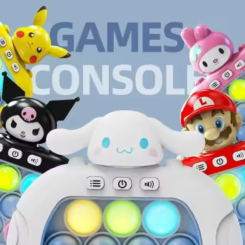 2025 New Pikachu Quick Push Game Pop Up Fidget Bubble Electronic Pop it Pro Game Light AntiStress To