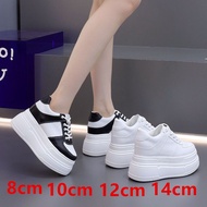 14cm Ultra-High White Shoes Women's Leather Small 12CM Invisible Inner Heightening Women's Shoes2024