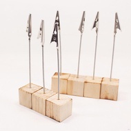 10PCS/Set Wooden Place Card Holder Clips Wedding Favors Place Card Holder Table Photo Memo Number Na