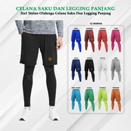 2IN1 ADDAR SET DRYFIT SHORTS WITH POCKETS & LEGGINGS BASELAYER FOR RUNNING SPORTS FOR MEN AND WOMEN
