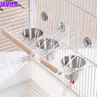 JAVIER Cage Mounted Bird Feeder, Large Capacity Anti-spread Bird Food Dispenser, Bird Supplies Acryl