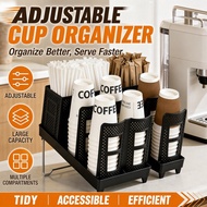 Adjustable Paper Cup Holder Coffee Shop Disposable Cup Organizer Display Storage Rack Rak Cawan 杯架