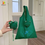 KICMALL Foldable Shopping Bag, Frog Cat Foldable Eco Bag, Fashion Cartoon Handbag Shoulder Pouch Sho