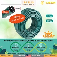 KARYON 15m/20m x 2.5mm Reinforced PVC Flexible Garden Hose Green Getah Paip / Paip Air Outdoor Hose 