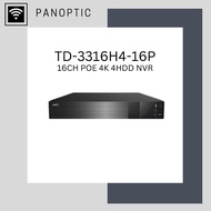 HIGH QUALITY 4K 16CH POE 4HDD NVR CCTV RECORDER Network Video Recorder TD-3316H4-16P