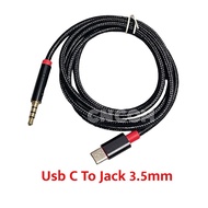 USB-C Type C To 3.5mm Aux Audio Cable Adapter Headphone Jack 3.5mm (1 Meter)