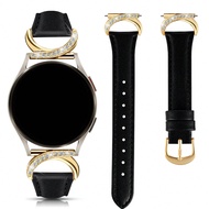 Luxury Leather Watch Band With Diamond C-Shaped Buckle - Compatible Galaxy Watch 7/6/5/4 (40mm/45mm)