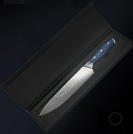 67 Layers Rain Drops Damascus Chef Knife With G10 Handle And Gift Box