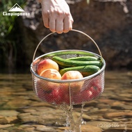 Vegetable Wash Basin CC-22 Stainless Steel Water Filter Basket Camping Outdoor Coman Handle Wash Bas
