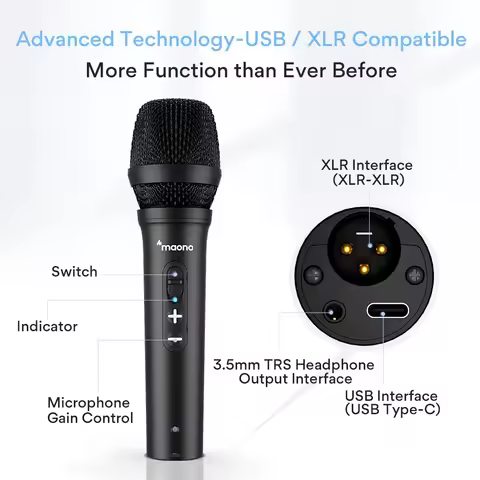 -MAONO Professional Noise Cancelling Dynamic Audio Video Microphone Singing Karaoke Recording Live S