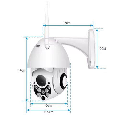 Ycc365plus Outdoor Wifi Camera PTZ 4X Zoom Street Video Surveillance Auto Tracking Motion Detection 