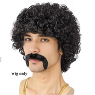 Disco Wig70'S Costumes Wig Afro Wig Men Short Curly Natural Fluffy Synthetic hair Wig for Carnival D