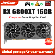 JIESHUO 6800XT RX6800 6800 XT + การ์ดการ์ดจอ GPU 16GB,การ์ดจอ RX6800XT เกมกราฟิกส์คอมพิวเตอร์ส่วนบุค