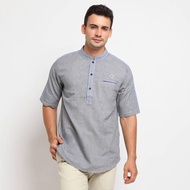 BLACK ASLAN |MNM x CW| Men's Koko Shirt Short Sleeve Muslim Kurta Shirt - Black, L