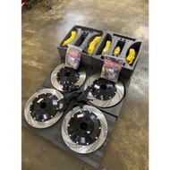 Brembo 18z 6pot Full Set Depan Belakang Vellfire Alphard AGH30 Brembo Ori 380mm Disc Rotor