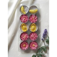 [ NAU ] Scented tealight candles 10 pieces Burn ~4 hours in the shape of carp, gold bar, lotus flowe
