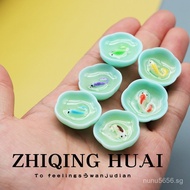 Independent blind bag miniature mini goldfish set, bowl with fish, pretend play toy, food play model
