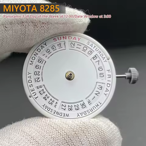 Genuine Miyota 8285 Automatic Mechanical Movement Mod Day-Date Watch Mechanism with Week at 12:00/Da