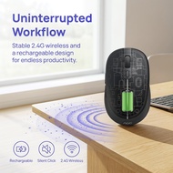 Tetikus tanpa wayar AOC MS360 2.4G boleh caj, klik senyap, reka bentuk ergonomik untuk rumah & pejab