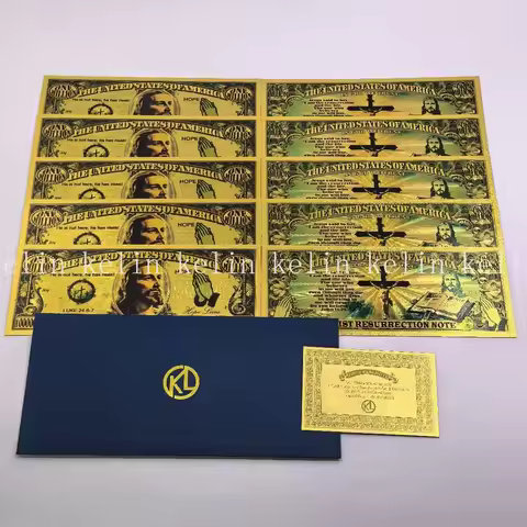 One Million Dollar Bill Jesus Gold Foil Plated Card Christian Collectible Banknotes for Decoration