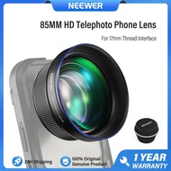 NEEWER 85mm HD Telephoto Lens for phone cage/case with 17mm thread. Perfect for portraits & distant 