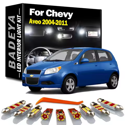 BADEYA 11Pcs Canbus LED Interior Light Kit For Chevrolet Chevy Aveo 2004-2008 2009 2010 2011 Vehicle