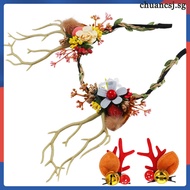 Halloween Deer Headbands Reindeer Antlers Hair Clips Headdress Ears Kids Headwear Ladies chuancsj