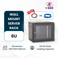[FREE HDMI/Cat 6 Cable] Wall Mount Server Rack 4U(53*24*40cm)/ 6U (53*30*40cm)/ Cooling Fan CCTV Rec