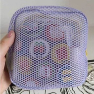 Tofu bag mini coin purse, large-capacity mesh makeup bag, dopamine mesh women's lipstick bag, colorf
