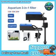 Filter for aquarium 3 in 1 aquarium filter Air Oxygen Aerator 12W 15W 20W aquarium accessories