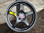 New Car Sport Rim RAYS GRAM LIGHT 57CR Wheels 16x7J 5x100 ET38 Hyper Black - READY STOCK