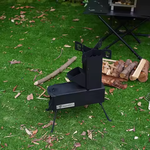 Portable Rocket Stove, Wood Burning Camp Stove for Camping, Backpacking, Picnic, Fishing, BBQ, Emerg