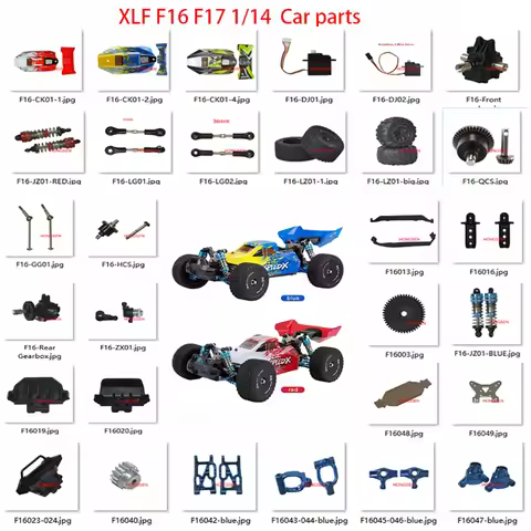 XLF F16 F17 1/14 RC Car spare parts motor car shell gear Swing arm gearbox Tire servo Shock absorber