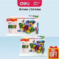 Deli Color Emotion Washable Crayon Plastic Krayon Boleh Cuci Art Supplies Budak Barang Sekolah Kids