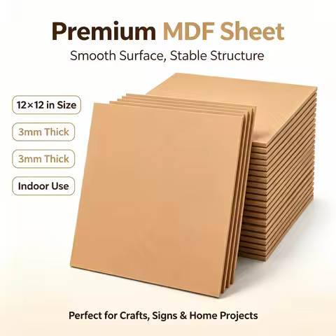 1-3Pcs 3mm MDF Wood Sheet Panel, Lasers Engraving Blank Board CNC Router Ready for DIY Crafts Painti