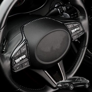Carbon Fiber ABS Steering Wheel Frame Cover Interior Steering Tuning Handle Button Panel Stickers Fo