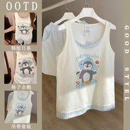 MBN6 Penguin Pattern Short Pajamas Set for Women Women Women's Pajamas, Cute Pajamas, Ruffle Pajamas