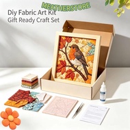 KEATHS Fabric Mosaics Kit, Handmade Cut Cloth Kinusaiga Fabric Art Kit, Creative No-Sew Design Multi