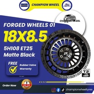 *FORGED WHEEL* 01 18X8.5 5H108 ET25 MATTE BLACK