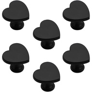 6 Keping Tombol Kabinet Hitam Berbentuk Hati, Penarik dan Tombol Laci, Perkakasan Kabinet Dapur untu