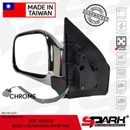 Side Mirror Sidemirror Isuzu Crosswind Isuzu Sportivo Black Chrome MANUAL FOLD METAL BASE 2002 - 201