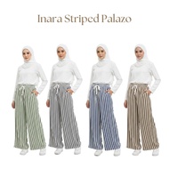 AMIABLY INARA Striped Pallazo  Pants Women Casual Wear Seluar Pantai Baju