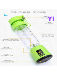 Mini licuadora vaso ultra portatil , para jugos y licuados