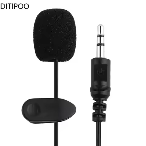 Mini Portable 1.5m Clip-on Microphone Condenser Lavalier Tie Clip Microphone For Audio Studio Wired 