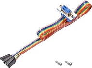 uxcell IDC Rainbow Wire Flat Ribbon Cable DB9 Female to 9P Connector 2.54mm Pitch 11.8inch Length