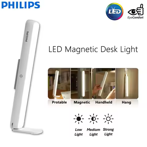 Philips LED Magnetic Lamp 66143 Study Table Reading Lamp USB Type-C Rechargeable EyeComfort Portable