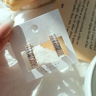 K-celebrities Earrings Tennis Ring Bowling-Style Zirconia